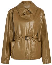 Lemaire - High-Neck Coated Cotton Wrap Jacket - Lyst