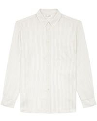 Saint Laurent - Striped Silk Crepe De Chine Shirt - Lyst