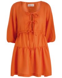 Casa Raki - Lili Tiered Cotton Mini Dress - Lyst