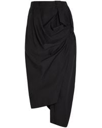Issey Miyake - Twisted Draped Cotton-Blend Trousers - Lyst