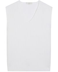 Vince - V-Neck Fine-Knit Cotton-Blend Vest - Lyst
