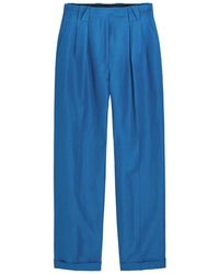 Versace - Wool And Linen-Blend Trousers - Lyst