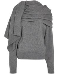 ARMARIUM - Alida Scarf-Effect Wool And Cashmere-Blend Jumper - Lyst