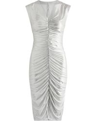 Norma Kamali - Metallic Ruched Stretch-Jersey Mini Dress - Lyst