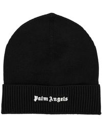 Palm Angels Wool All Over Logo Beanie 