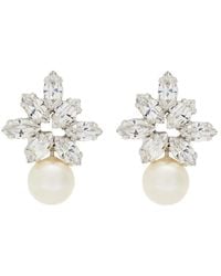 Jennifer Behr - Liza-Embellished Rhodium-Plated Drop Earrings - Lyst