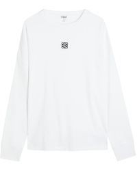 Loewe - Logo-Embroidered Long-Sleeve Cotton T-Shirt - Lyst
