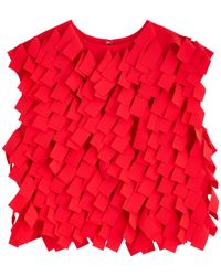 A.W.A.K.E. MODE - Laser-Cut Open-Back Crepe Top - Lyst