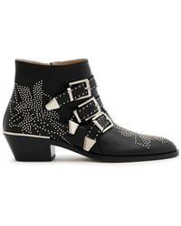 Chloé - Susanna 40 Studded Leather Ankle Boots - Lyst