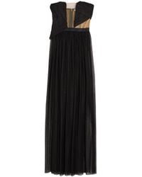 Nensi Dojaka - Corset-Style Strapless Mesh Gown - Lyst