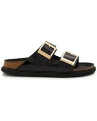 Birkenstock - Arizona Droplet Patent Leather Sliders - Lyst