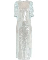 Roberta Einer - Drama Sequin-Embellished Stretch-Mesh Maxi Dress - Lyst