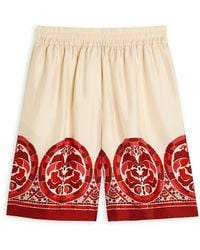 La DoubleJ - Palazzo Printed Silk-Twill Shorts - Lyst