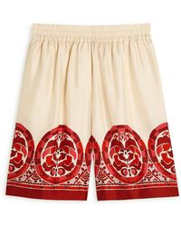 La DoubleJ - Palazzo Printed Silk-Twill Shorts - Lyst