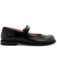 Loewe - Campo Leather Mary Jane Flats - Lyst