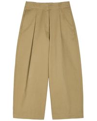 Studio Nicholson - Peached Wide-Leg Cotton-Twill Trousers - Lyst