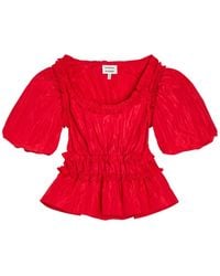 Damson Madder - Everly Ruffle Blouse Tafetta - Lyst