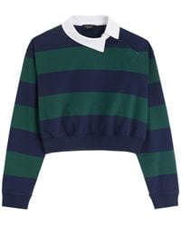 A.W.A.K.E. MODE - Striped Cotton Cropped Top - Lyst