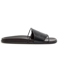 The Row - Vivienne Leather Sliders - Lyst