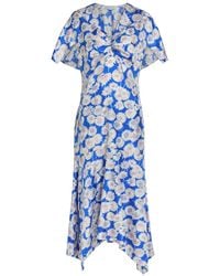 Stella McCartney - Daisy Floral-Print Silk Midi Dress - Lyst