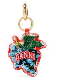 Ganni Western Boot Leather Keyring in Red | Lyst UK