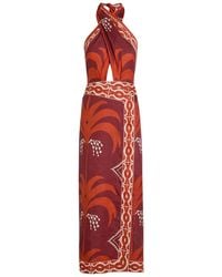 Johanna Ortiz - Buen Viento Halterneck Linen Midi Dress - Lyst