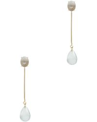 BY PARIAH Rainfall Xl 14kt Gold Drop Earrings - White