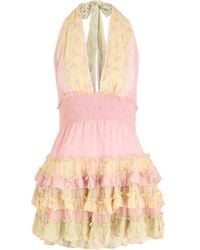 LoveShackFancy - Quintelle Floral-Print Cotton Mini Dress - Lyst