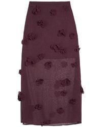 Jonathan Simkhai - Cora Floral-Appliquéd Fine-Knit Midi Skirt - Lyst