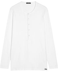 Tom Ford - Henley Stretch-Cotton Top - Lyst
