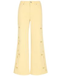 GOOD AMERICAN - Embroidered Wide-Leg Denim Jeans - Lyst