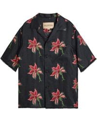 Valentino Garavani - Floral-Print Linen Shirt - Lyst