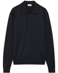 Saint Laurent - Silk And Cotton-Blend Polo Shirt - Lyst