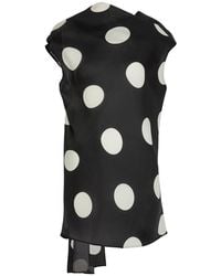 KHAITE - Tatia Polka-Dot Draped Silk Mini Dress - Lyst