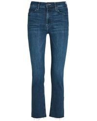 Mother - The Dazzler Ankle Fray Slim Straight-Leg Jeans - Lyst
