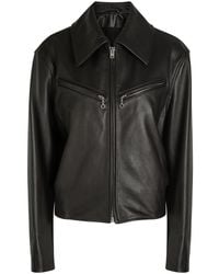 Lemaire - Designer Leather Jacket Uk14 - Lyst