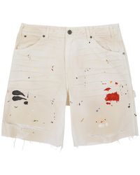 GALLERY DEPT. - Flea Paint-Splatter Distressed Denim Shorts - Lyst