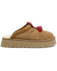 UGG - Tazzle Embroidered Suede Flatform Slippers - Lyst