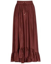 Zimmermann - Aster Silk Maxi Skirt - Lyst