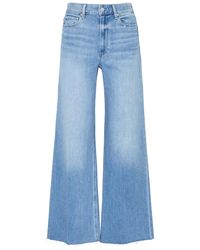 PAIGE - Anessa Cropped Wide-Leg Jeans - Lyst