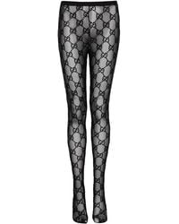 Gucci - Black GG-monogram Tulle Tights - Lyst