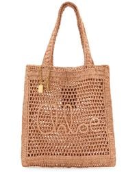 Chloé - Summer Banana Logo Raffia Tote - Lyst
