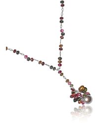 Mozafarian Precious Stone Necklace - Metallic