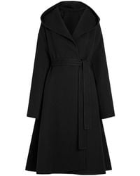 Alaïa - Belted Hooded Wool Wrap Coat - Lyst
