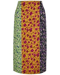 La DoubleJ - Pencil Floral-Jacquard Woven Midi Skirt - Lyst