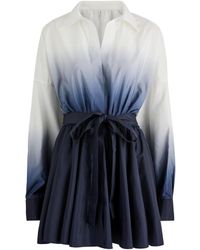 Norma Kamali - Ombré Taffeta Mini Shirt Dress - Lyst