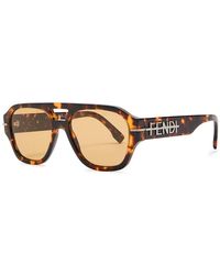 Fendi - Aviator-Style Sunglasses - Lyst