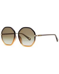 Chloé - Two-tone Octagon-frame Sunglasses - Lyst