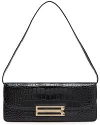 Victoria Beckham - Dorian East-West Crocodile-Effect Leather Clutch - Lyst