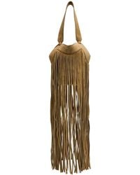 KHAITE - Lotus Nano Fringed Suede Tote - Lyst